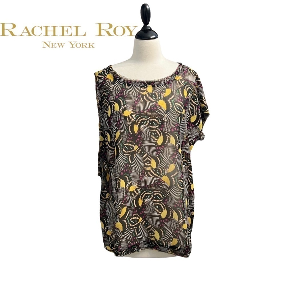 RACHEL ROY (EUC) *LIKE NEW* 1 SLEEVE SHEER BLOUSE SIZE MEDIUM